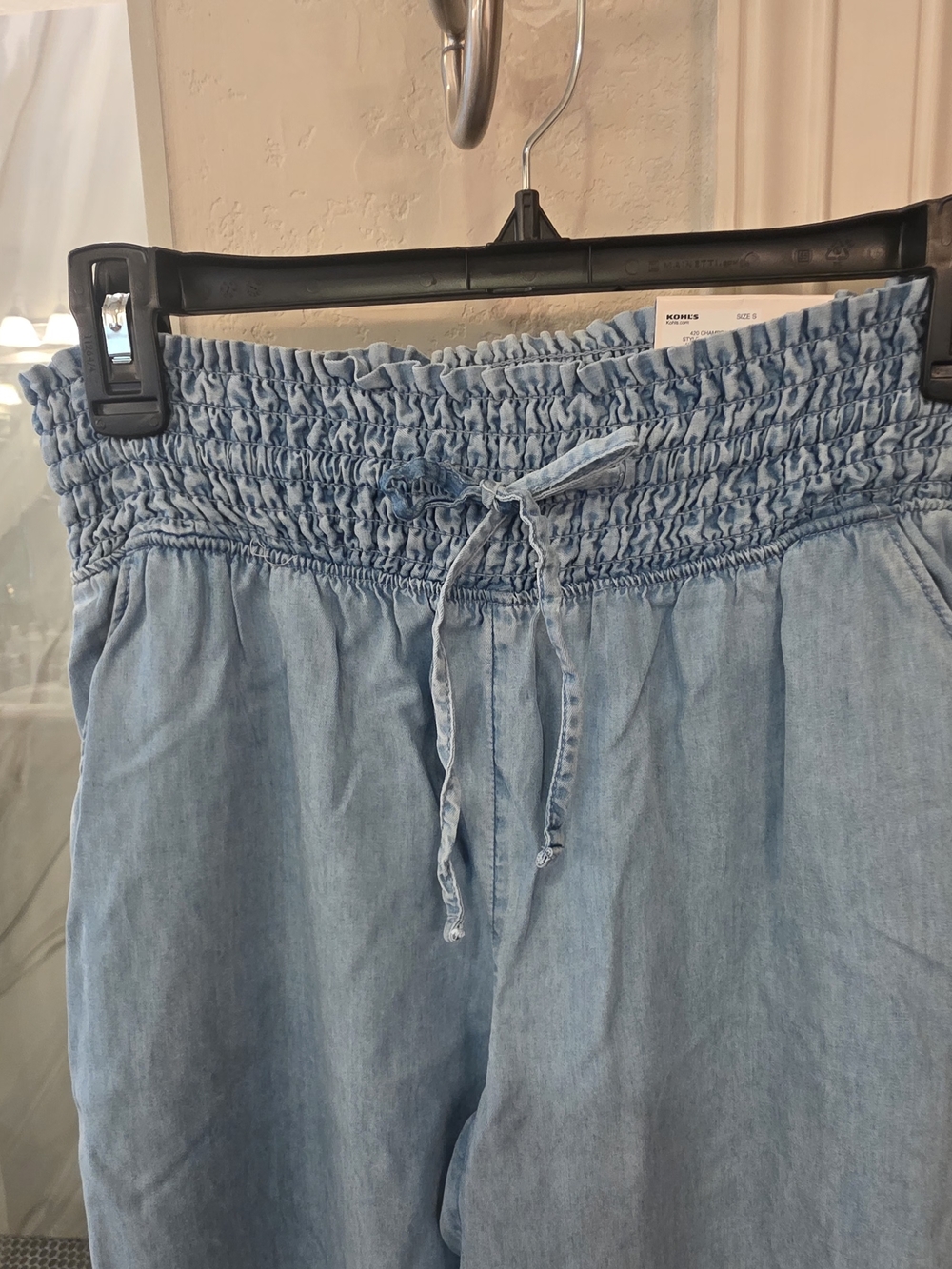 Kohl's Light Blue Chambray High-Rise Wide Leg Pants Size Small - Picture 2 of 6